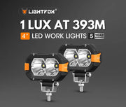 Lightfox 4inch LED Light Bar 1 Lux @ 393m IP68 4,600 Lumens by Kiwi Offroad