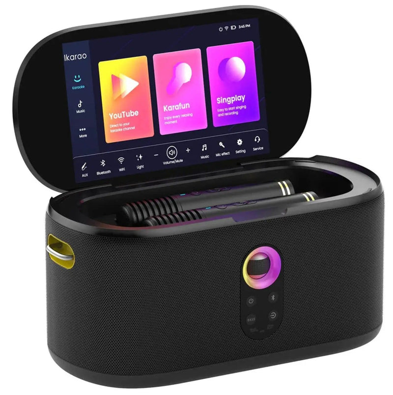 Ikarao S1 Karaoke Machine System With 10.1″ Touch Screen Wireless Mic by Kiwi Grab