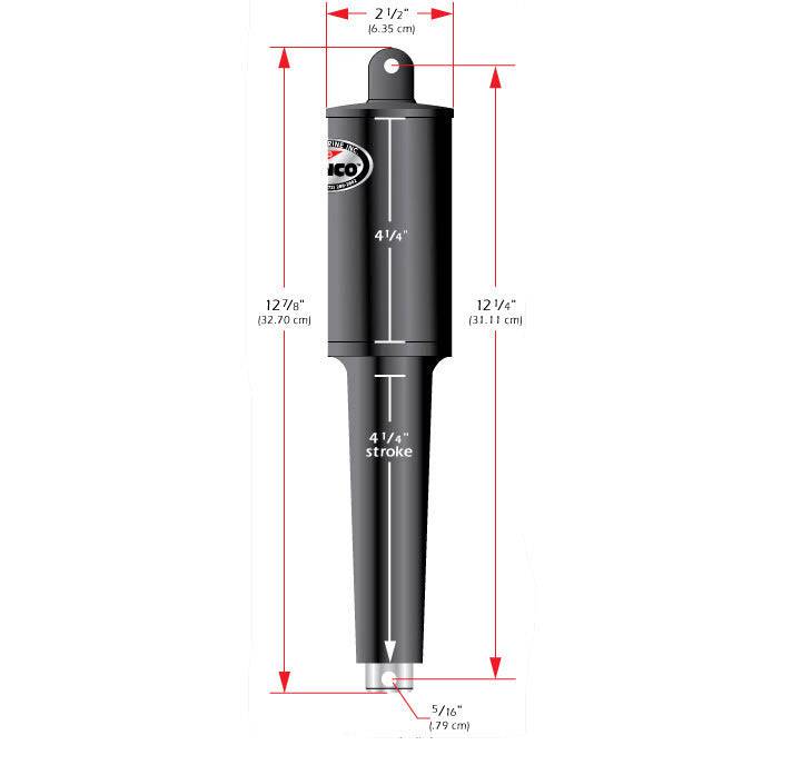 Lenco 102 XD [Extended] Actuator 12 volt dimensions and specifications diagram.