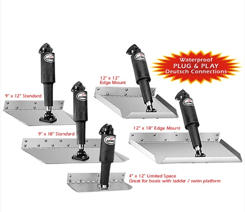 Lenco 12" X 12" Short Ram Trim Tab Kit LED - high-quality marine trim tabs for improved boat performance and stability.