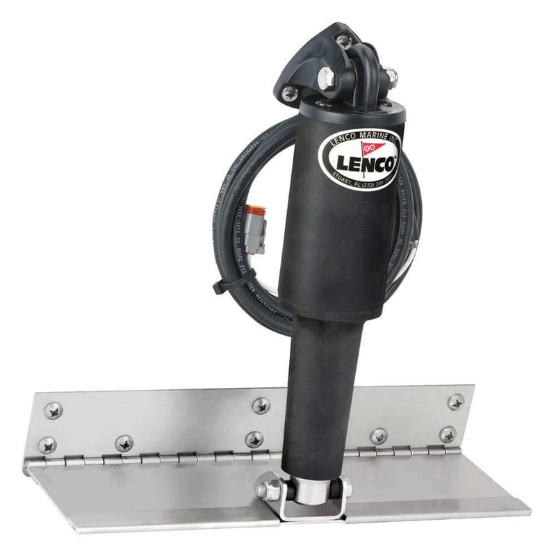 Lenco 4" X 12" Trim Tab Kit - w LED Indicators showcasing the electric ballscrew designed rams for boat performance.
