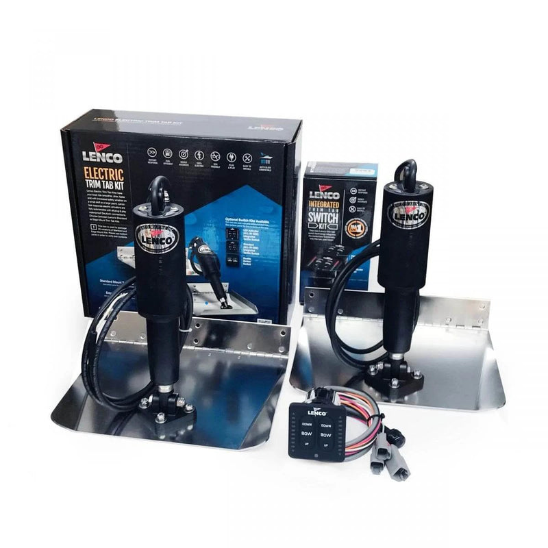 Lenco 9" X 12" Trim Tab Kit - w LED Indicators featuring electric trim tabs and control switch.