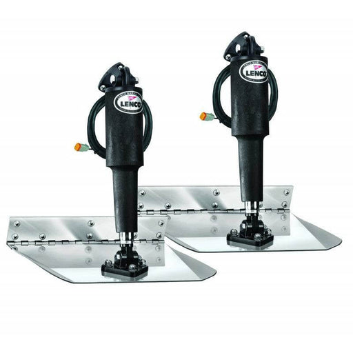 Lenco Auto Glide 12"X12" Trim Tab Kit with stainless steel trim tabs and actuators for automatic boat control.