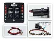 Lenco LED Up/Down Switch Limited Depth Mounting panel with wiring harness and connections.
