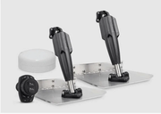 Lenco Pro Control Auto system components, including trim tabs and control unit, for precise auto-levelling in boating.