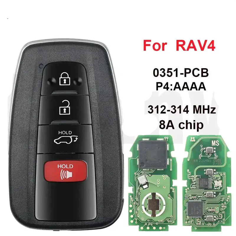 Habicare Smart Remote Key 312–314MHz 8A Chip for Toyota Camry & RAV4 (2018+) Smart Remote Key 312–314MHz 8A Chip for Toyota Camry & RAV4 (2018+)