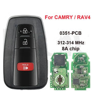 Habicare Smart Remote Key 312–314MHz 8A Chip for Toyota Camry & RAV4 (2018+) Smart Remote Key 312–314MHz 8A Chip for Toyota Camry & RAV4 (2018+)