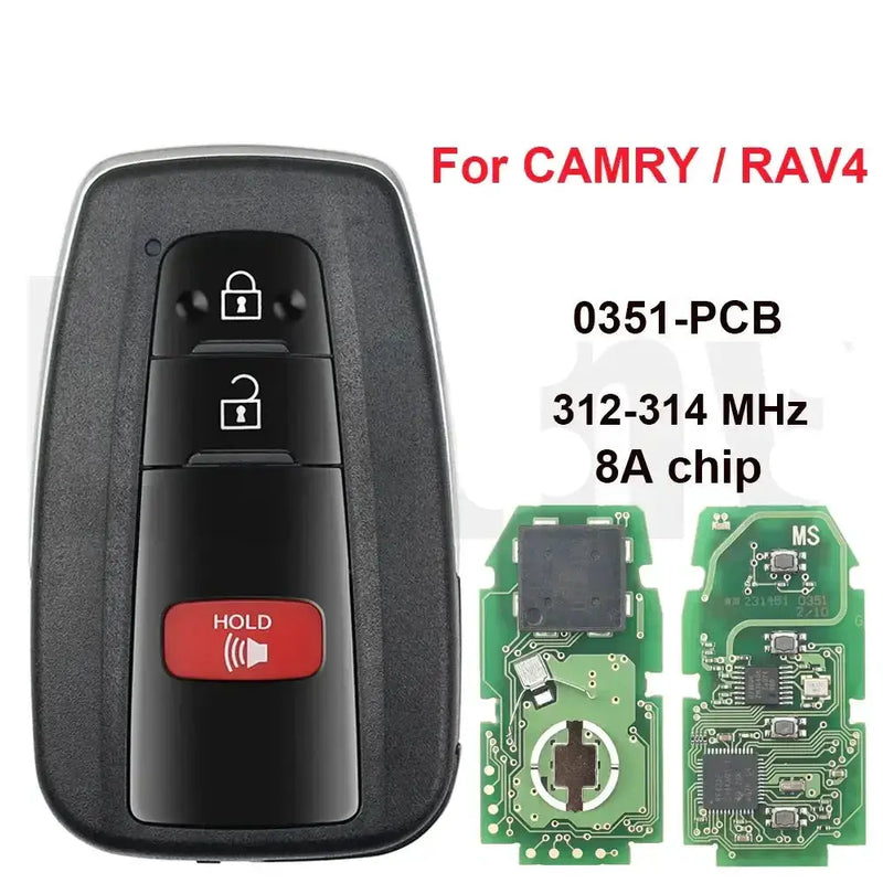 Habicare Smart Remote Key 312–314MHz 8A Chip for Toyota Camry & RAV4 (2018+) Smart Remote Key 312–314MHz 8A Chip for Toyota Camry & RAV4 (2018+)