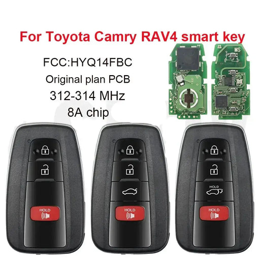 Smart Remote Key 312–314MHz 8A Chip for Toyota Camry & RAV4 (2018+) – view 2