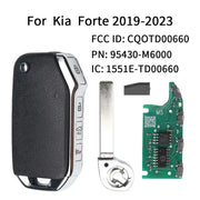 Habicare Kia Forte 2019 2023 Flip Remote Key 4 Button 433MHz Replacement Kia Forte Flip Remote Key 2019 2023 4 Button 433MHz