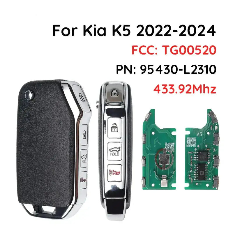Habicare Kia K5 2022 2024 Aftermarket Smart Flip Remote Key 433MHz 4A Chip Kia K5 2022 to 2024 Aftermarket Flip Remote Key 433MHz