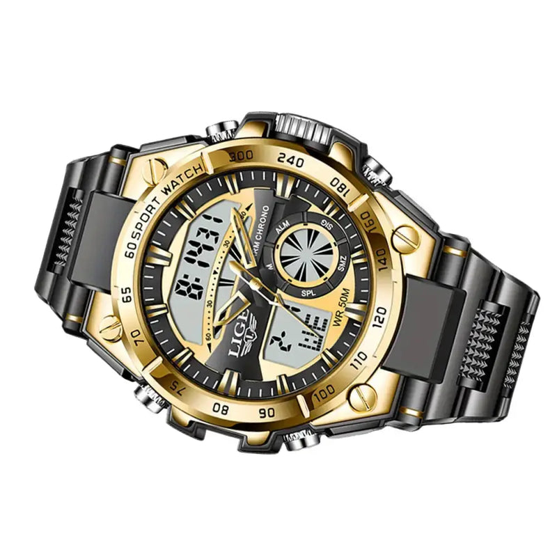LIGE Men's Digital Sports Watch – LED Display, Quartz Movement, Stopwatch (4 designs available) by Habicare