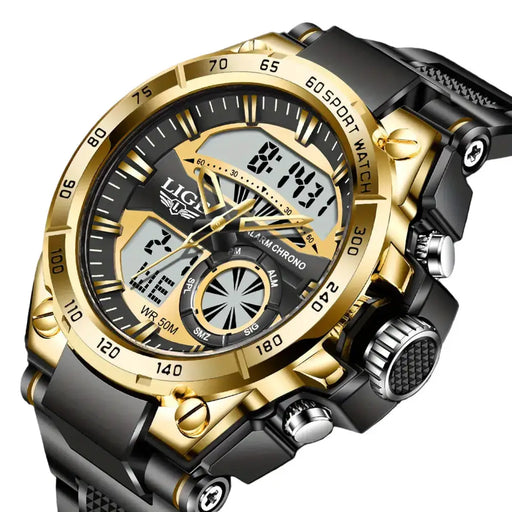 LIGE Men's Digital Sports Watch – LED Display, Quartz Movement, Stopwatch (4 designs available) by Habicare