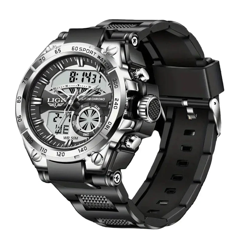 LIGE Men's Digital Sports Watch – LED Display, Quartz Movement, Stopwatch (4 designs available) by Habicare