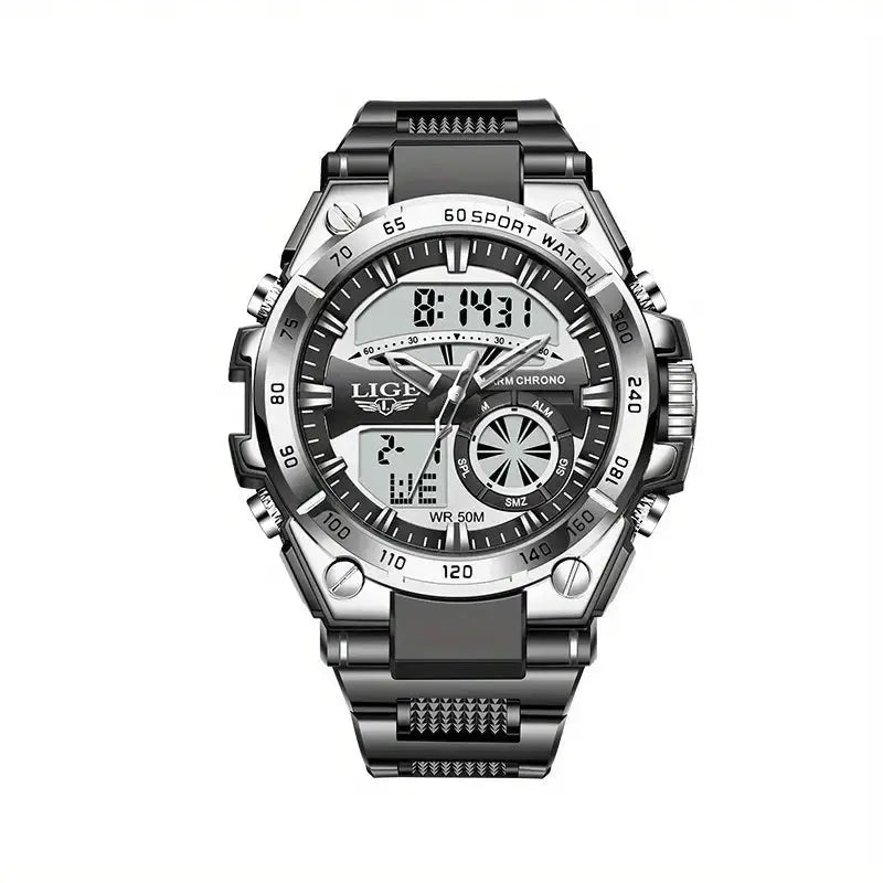 LIGE Men's Digital Sports Watch – LED Display, Quartz Movement, Stopwatch (4 designs available) by Habicare