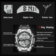 LIGE Men's Digital Sports Watch – LED Display, Quartz Movement, Stopwatch (4 designs available) by Habicare