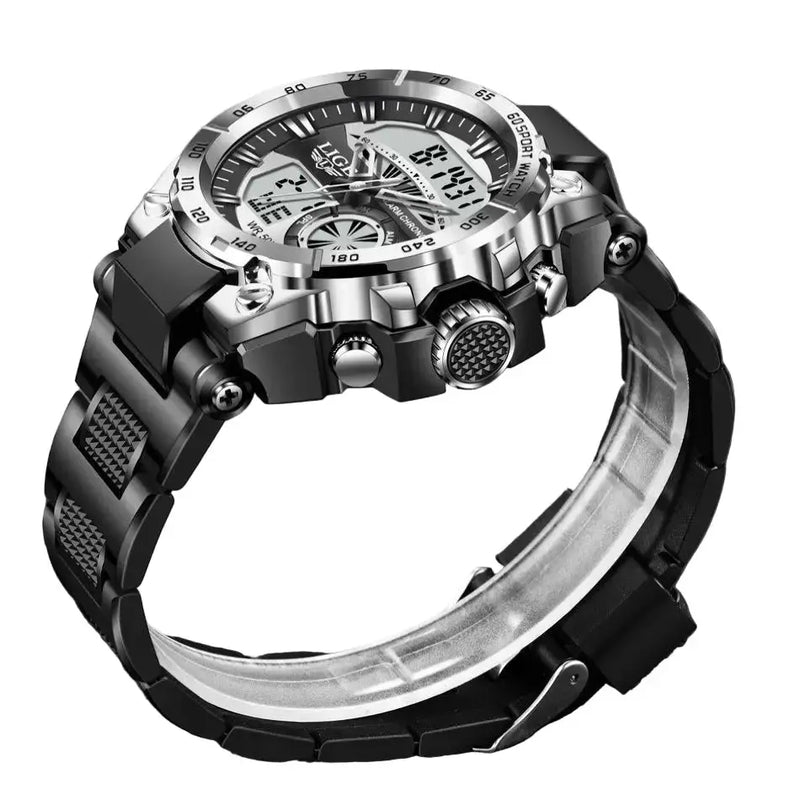 LIGE Men's Digital Sports Watch – LED Display, Quartz Movement, Stopwatch (4 designs available) by Habicare