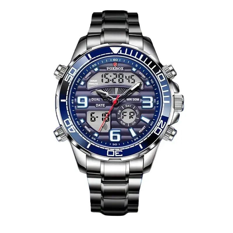 LIGE Men's Dual Display Watch – Stainless Steel Quartz (6 models available) by Habicare