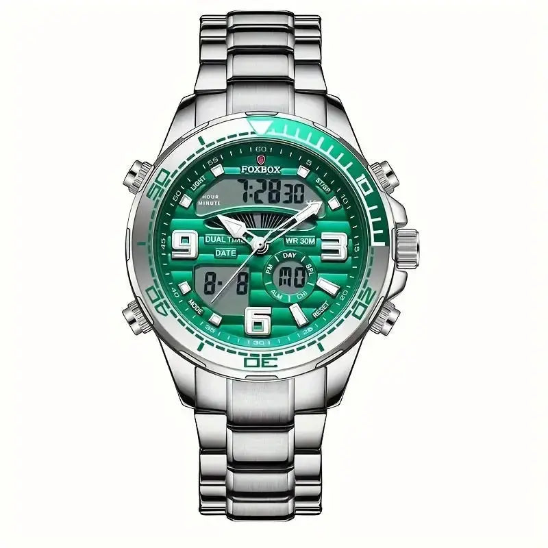 LIGE Men's Dual Display Watch – Stainless Steel Quartz (6 models available) by Habicare