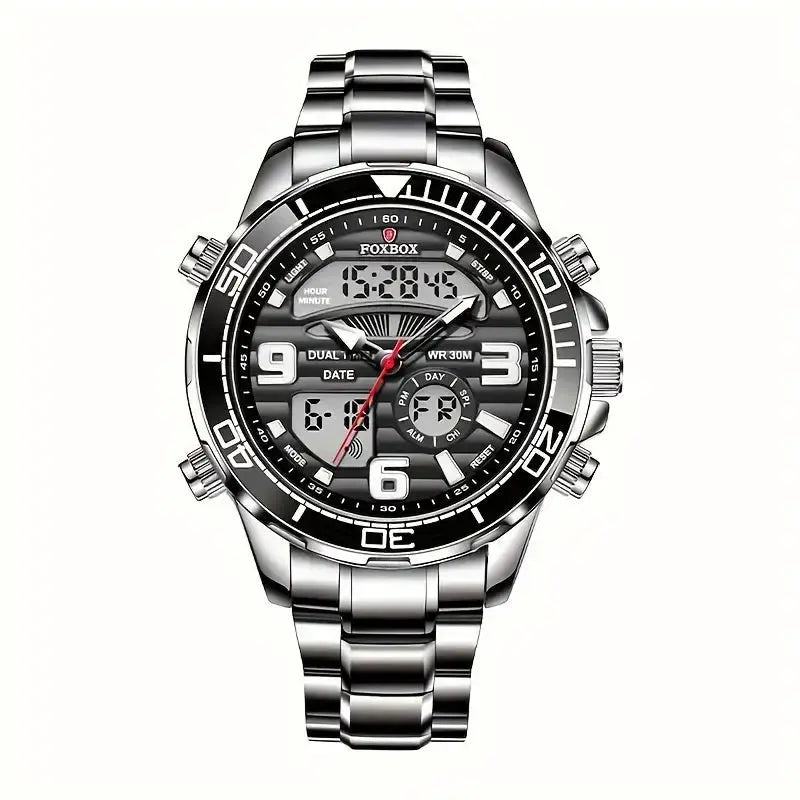 LIGE Men's Dual Display Watch – Stainless Steel Quartz (6 models available) by Habicare
