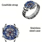LIGE Men's Dual Display Watch – Stainless Steel Quartz (6 models available) by Habicare