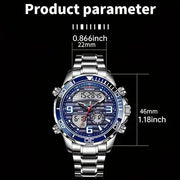 LIGE Men's Dual Display Watch – Stainless Steel Quartz (6 models available) by Habicare