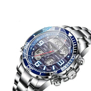 LIGE Men's Dual Display Watch – Stainless Steel Quartz (6 models available) by Habicare