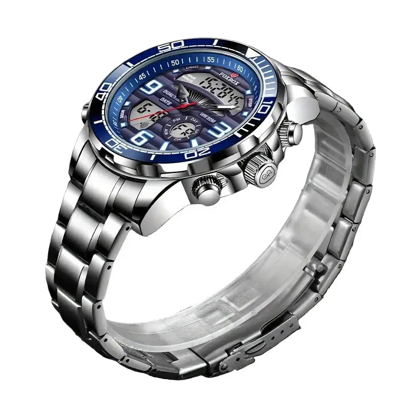 LIGE Men's Dual Display Watch – Stainless Steel Quartz (6 models available) by Habicare