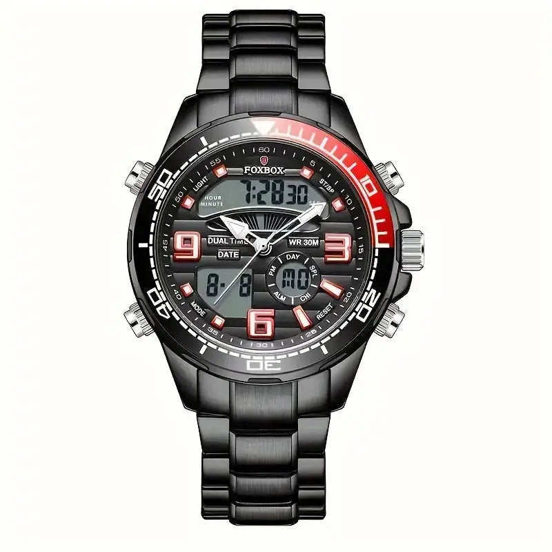 LIGE Men's Dual Display Watch – Stainless Steel Quartz (6 models available) by Habicare