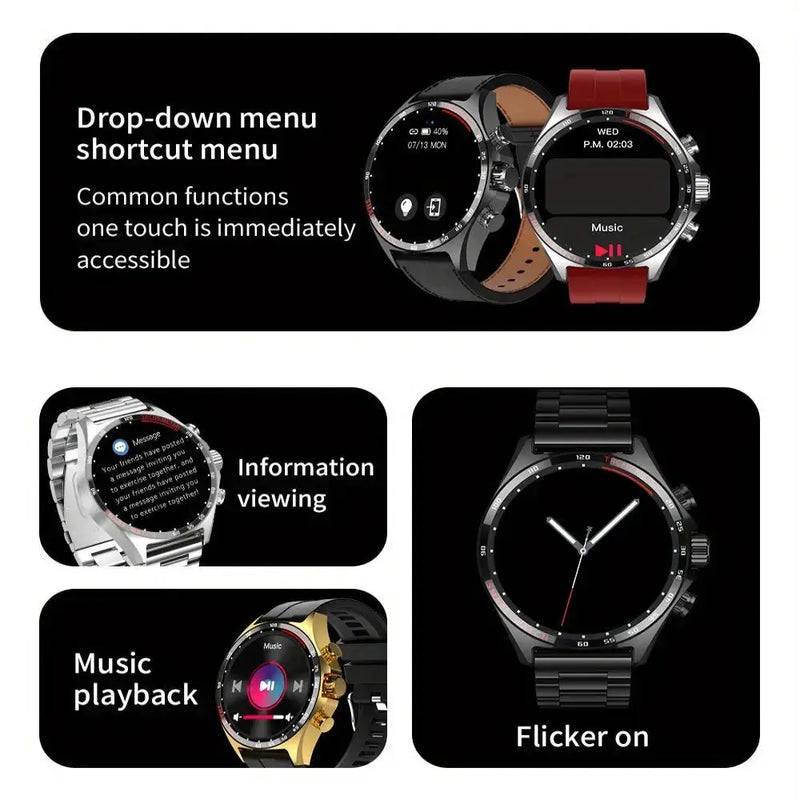 LIGE Men's Smart Watch – Touch Screen with Wireless Calls & Fitness Tracking (6 designs available) by Habicare