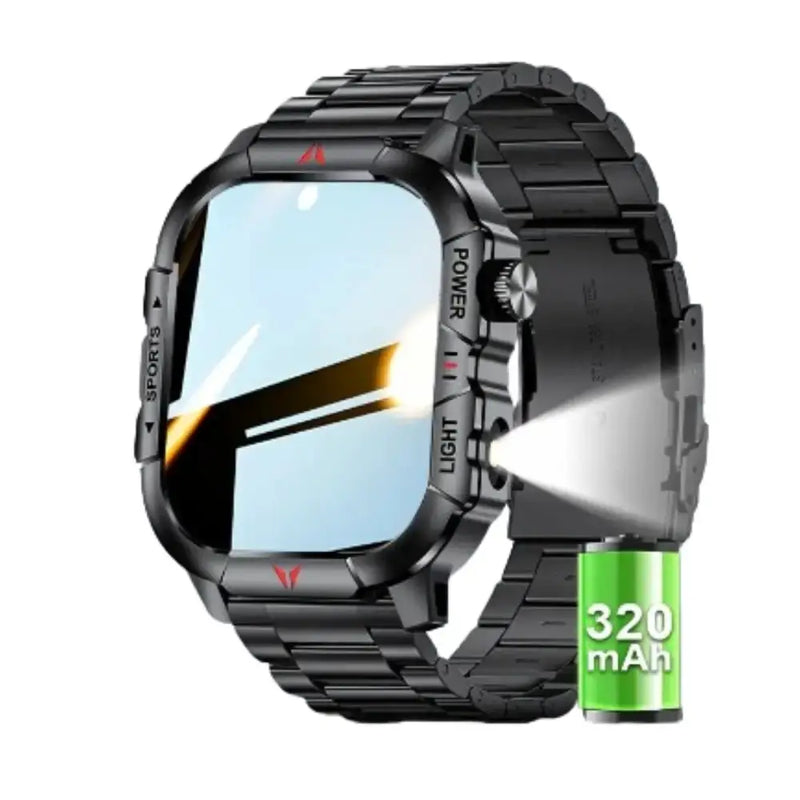 LIGE Men's Smartwatch – 2.01" Large Screen with Flashlight, Weather Alerts by Habicare