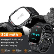LIGE Men's Smartwatch – 2.01" Large Screen with Flashlight, Weather Alerts by Habicare