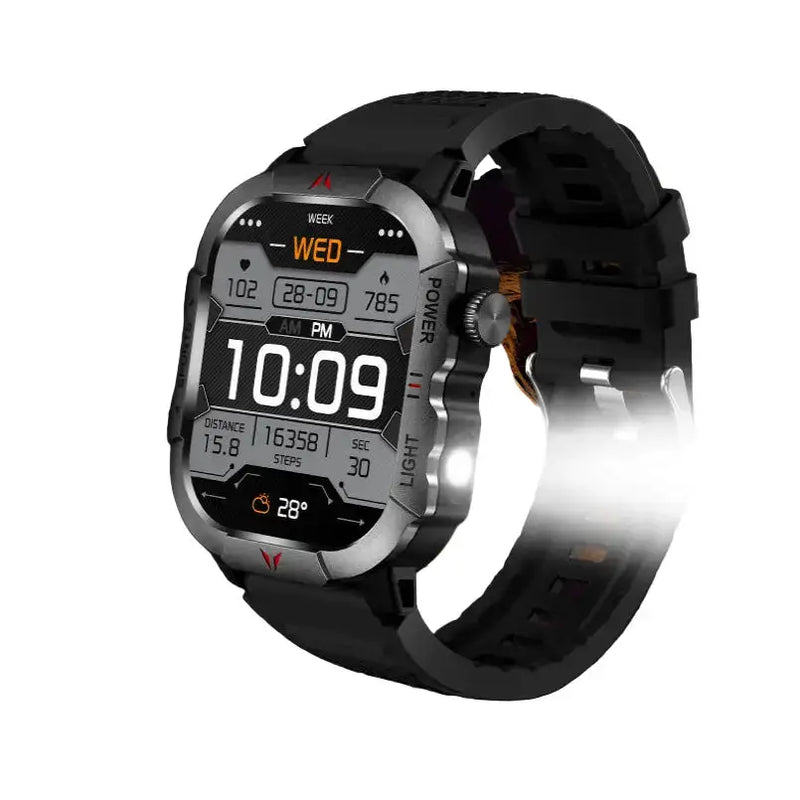 LIGE Men's Smartwatch – 2.01" Large Screen with Flashlight, Weather Alerts by Habicare