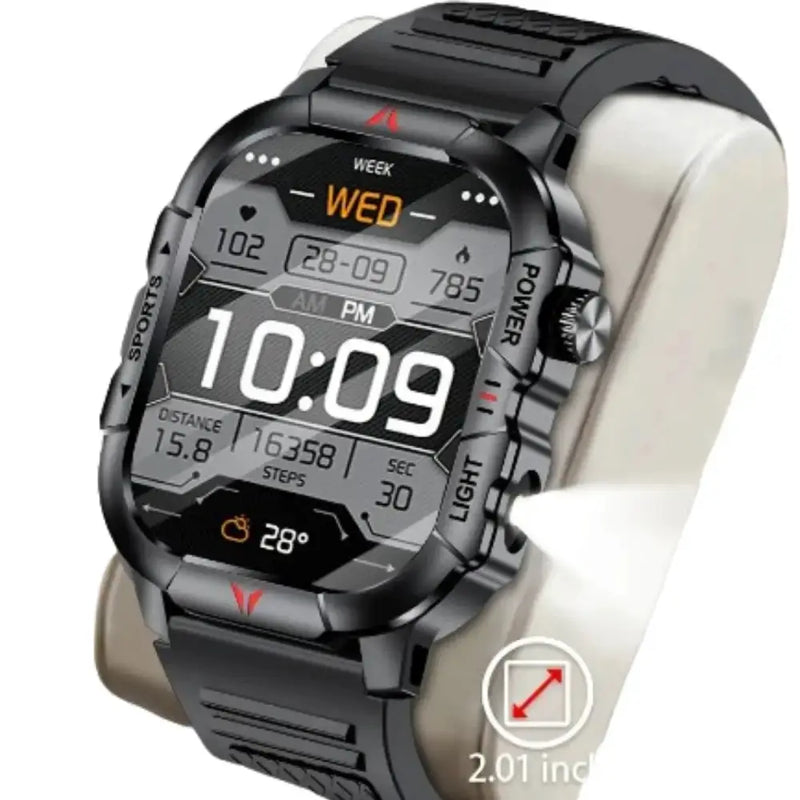 LIGE Men's Smartwatch – 2.01" Large Screen with Flashlight, Weather Alerts by Habicare