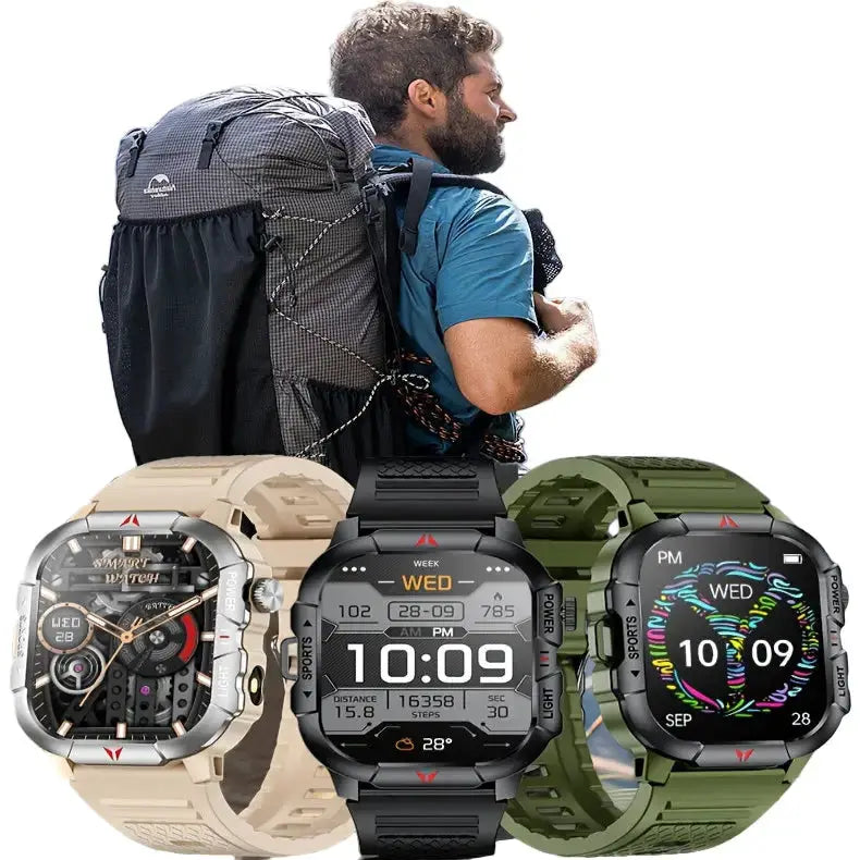 LIGE Men's Smartwatch – 2.01" Large Screen with Flashlight, Weather Alerts by Habicare