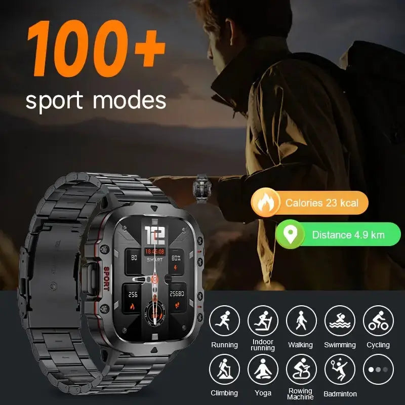 LIGE Men's Smartwatch – Voice Assistant, Breathing Exercises, Raise-to-Wake Screen (4 colours available) by Habicare