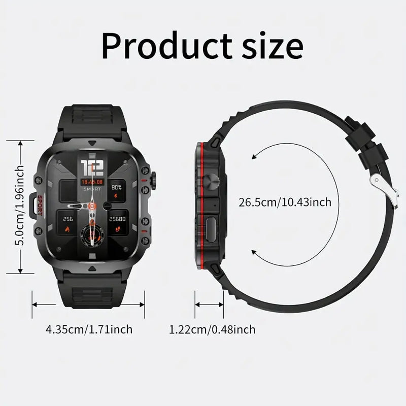 LIGE Men's Smartwatch – Voice Assistant, Breathing Exercises, Raise-to-Wake Screen (4 colours available) by Habicare