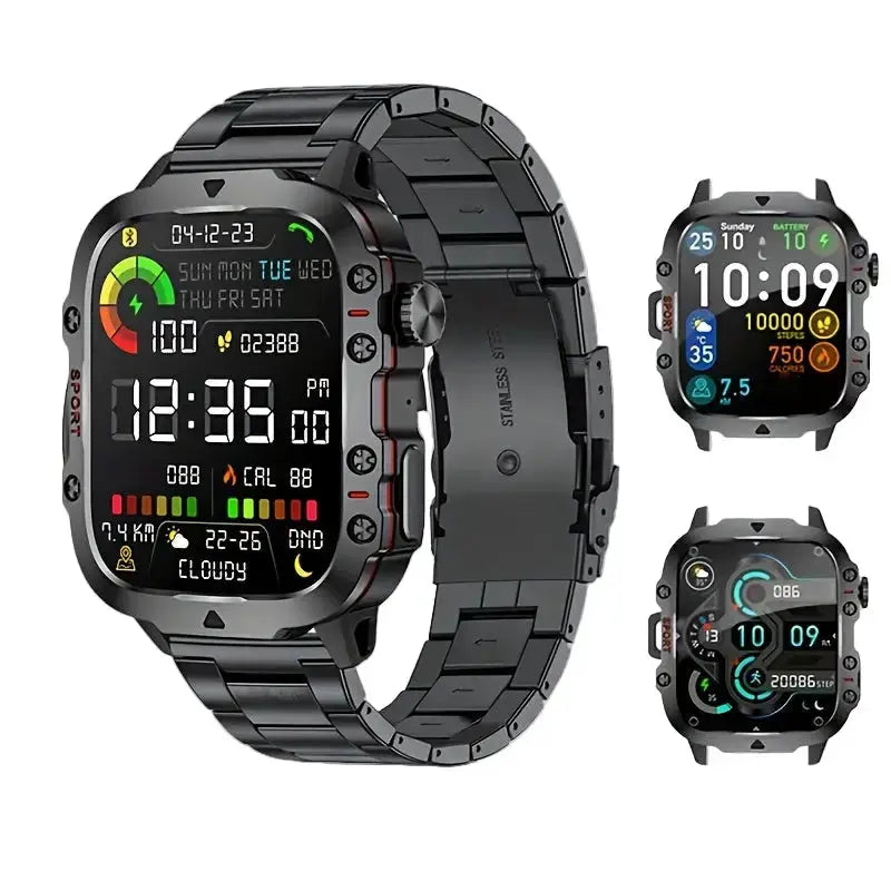 LIGE Men's Smartwatch – Voice Assistant, Breathing Exercises, Raise-to-Wake Screen (4 colours available) by Habicare