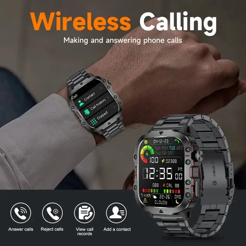 LIGE Men's Smartwatch – Voice Assistant, Breathing Exercises, Raise-to-Wake Screen (4 colours available) by Habicare