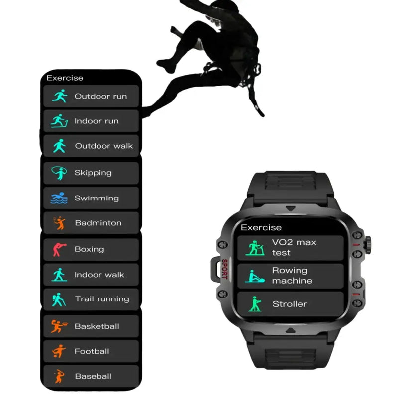 LIGE Men's Smartwatch – Voice Assistant, Breathing Exercises, Raise-to-Wake Screen (4 colours available) by Habicare