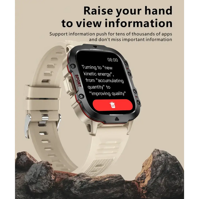 LIGE Men's Smartwatch – Voice Assistant, Breathing Exercises, Raise-to-Wake Screen (4 colours available) by Habicare