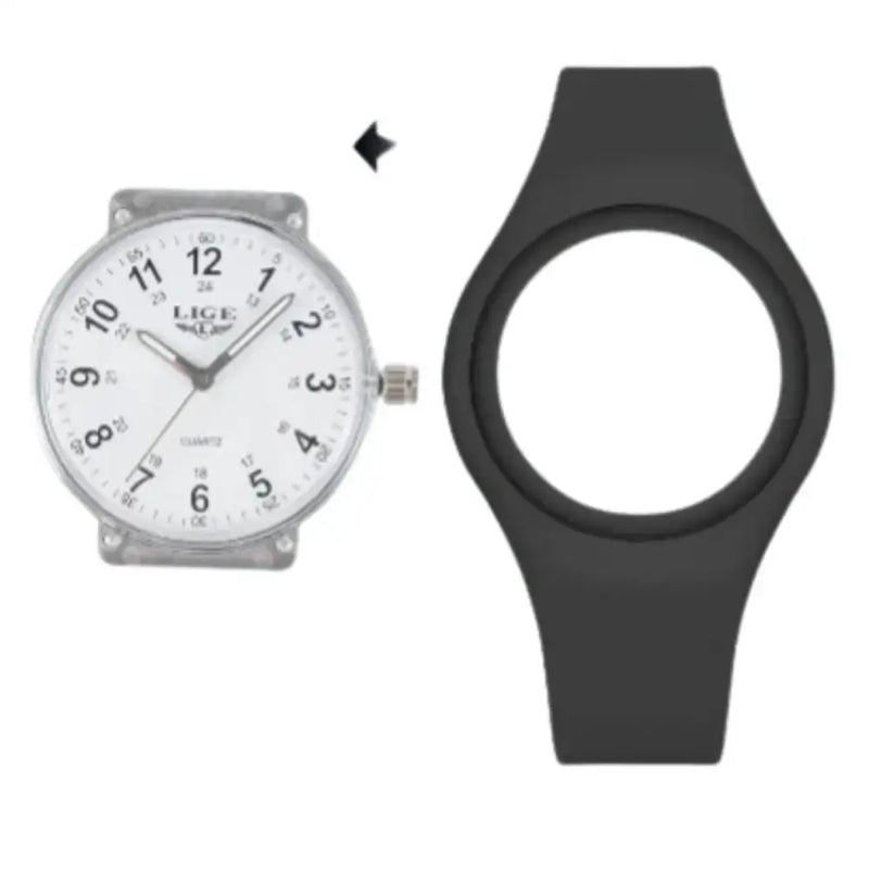 LIGE Minimalist Silicone Quartz Watch – Unisex Design (Available in Multiple Colour Combinations) by Habicare