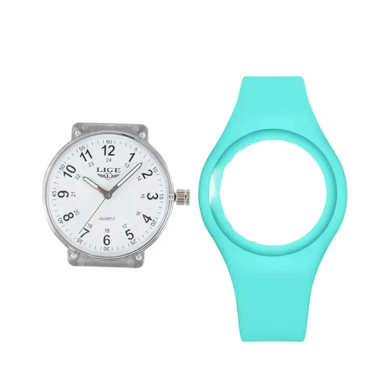 LIGE Minimalist Silicone Quartz Watch – Unisex Design (Available in Multiple Colour Combinations) by Habicare