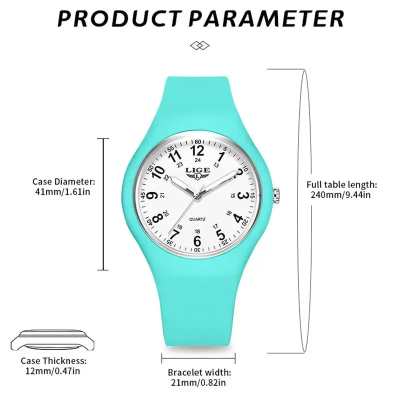 LIGE Minimalist Silicone Quartz Watch – Unisex Design (Available in Multiple Colour Combinations) by Habicare