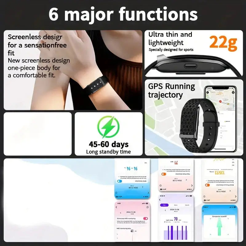 LIGE No-Screen Fitness Smartwatch – Ultra-Thin & Lightweight (available in 4 colours) by Habicare