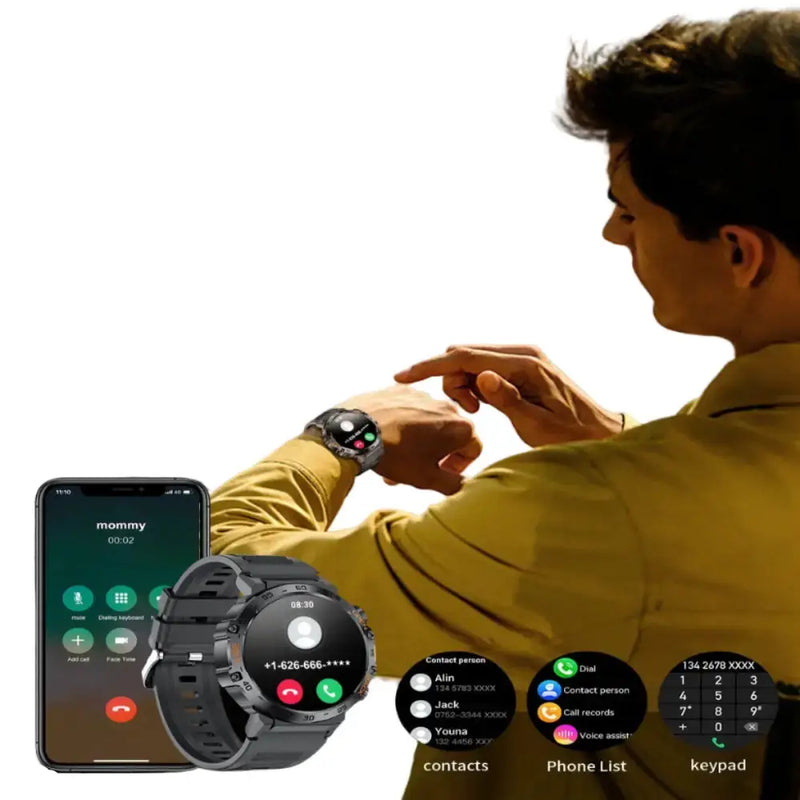LIGE Outdoor Smartwatch – HD Screen, LED Flashlight, 290mAh Battery (6 types available) by Habicare