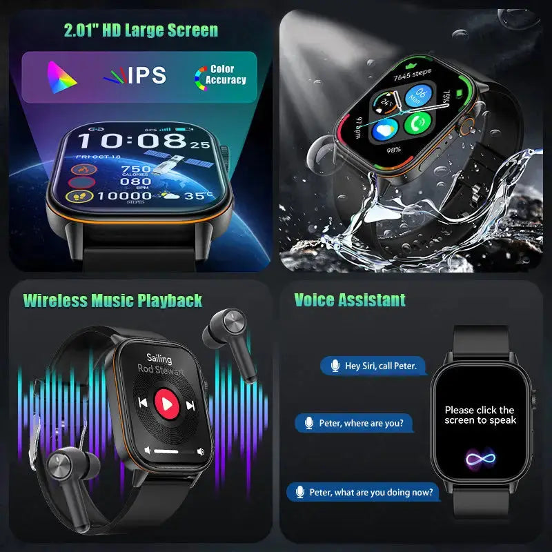 LIGE Outdoor Smartwatch – Large Screen with Compass & Music (10 different styles available) by Habicare