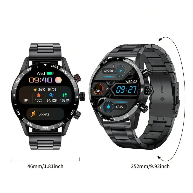 LIGE Smart Watch – 1.32" Full Touch Screen with Call Reminder, Fitness & Life Tracking (available in Black & Silver) by Habicare