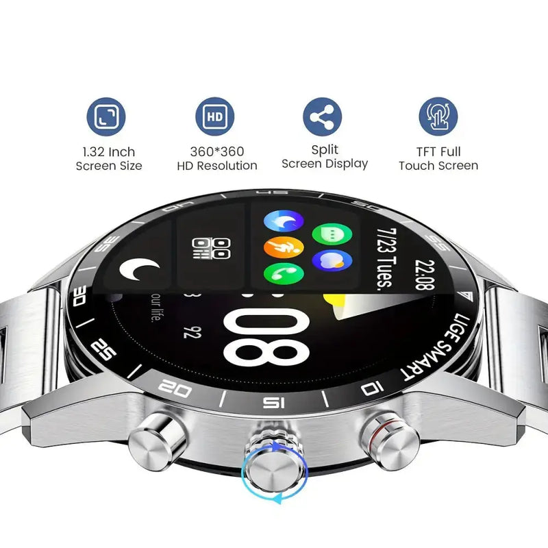 LIGE Smart Watch – 1.32" Full Touch Screen with Call Reminder, Fitness & Life Tracking (available in Black & Silver) by Habicare