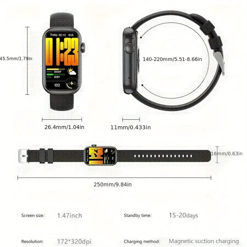 LIGE Smart Watch – HD TFT Display with Wireless Calls, 100+ Sports Modes (available in 3 colours) by Habicare
